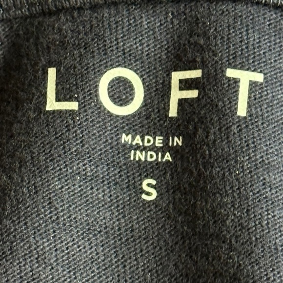 LOFT Navy Blue Hooded Open Sweatshirt S - Picture 3 of 7